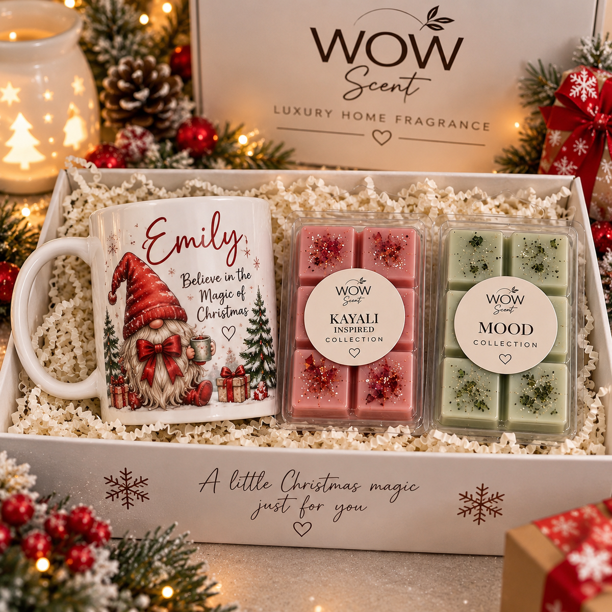 Personalised Christmas Mug & Wax Melt Gift Set | WOWscent