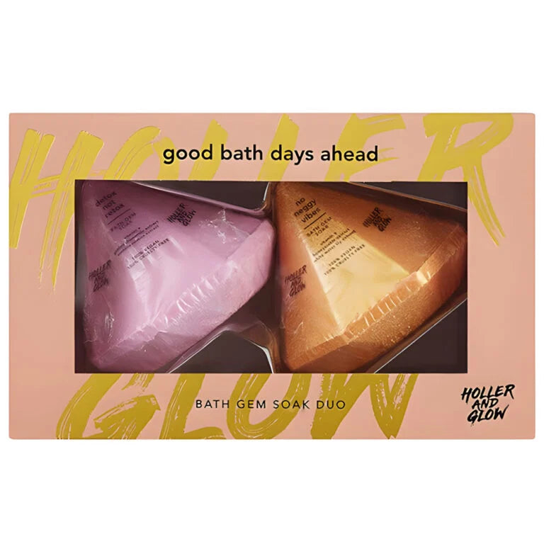 Holler & Glow Good Bath Days Ahead Bath Gem Soak 2pc ๐