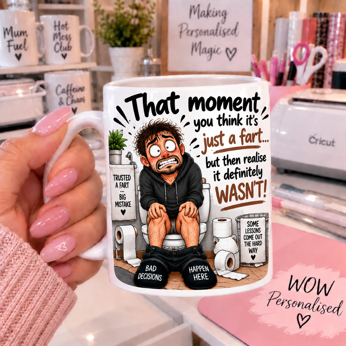 Funny Fart Mug for Him | Rude Adult Humour Mug | WOW Personalised