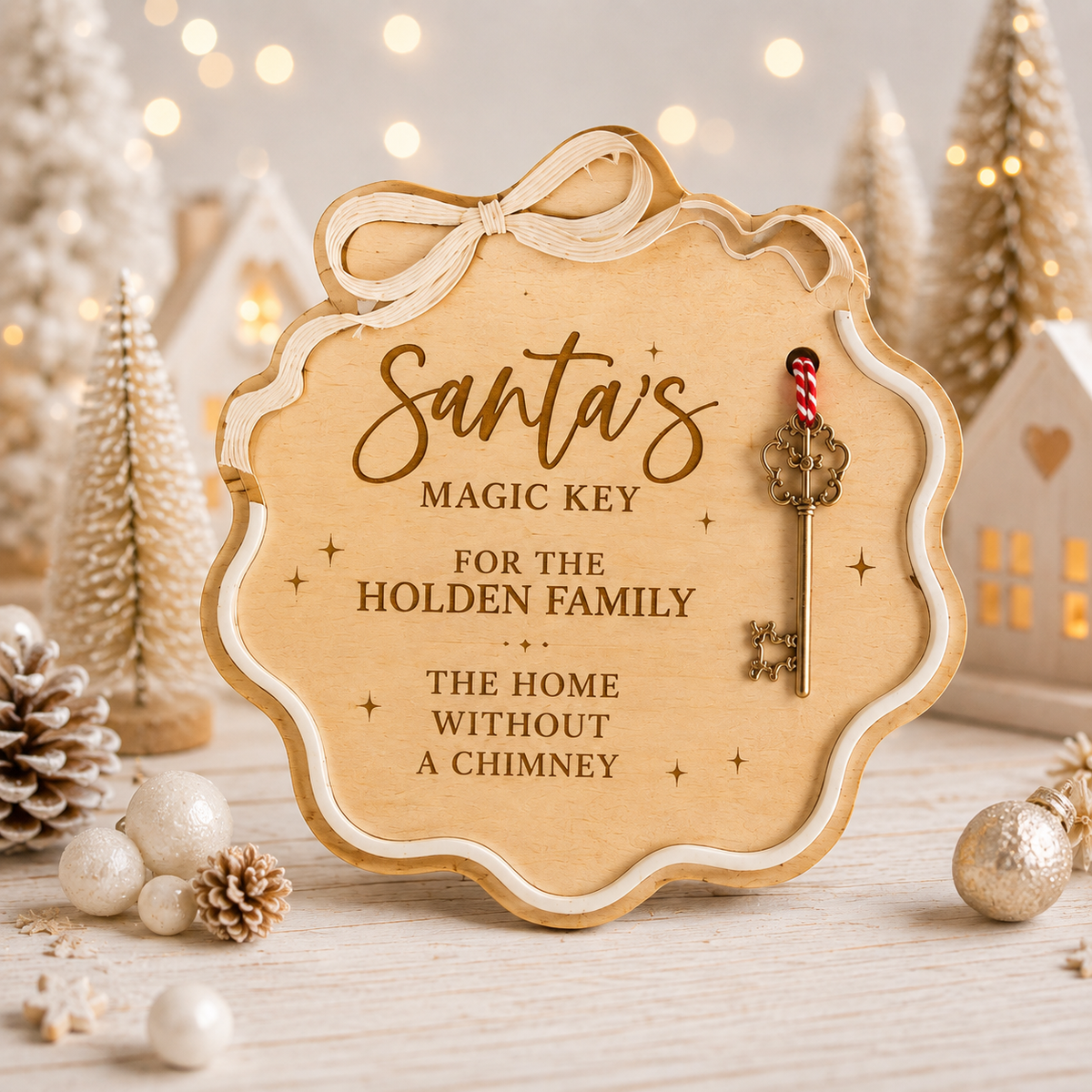 Santaโs Magic Key Wooden Plaque | Christmas Eve Keepsake for Children