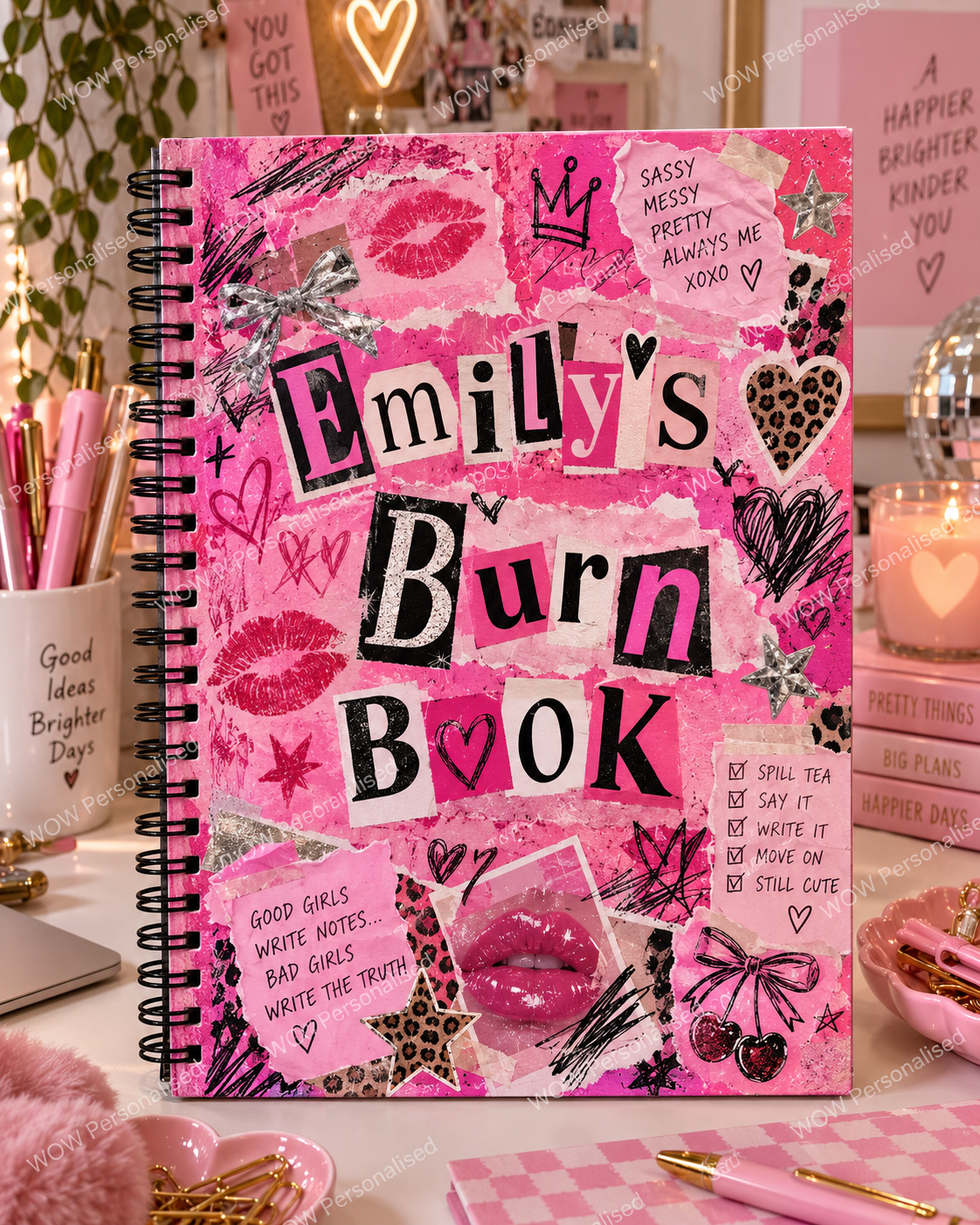 Personalised Burn Book Style A4 Notebook | Custom Name Notebook