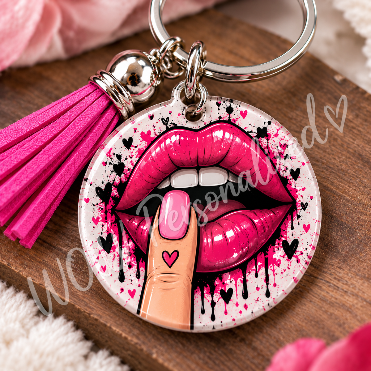 Cheeky Pink Lips Keyring | 18+ Adult Novelty Gift | Funny Rude Keyring