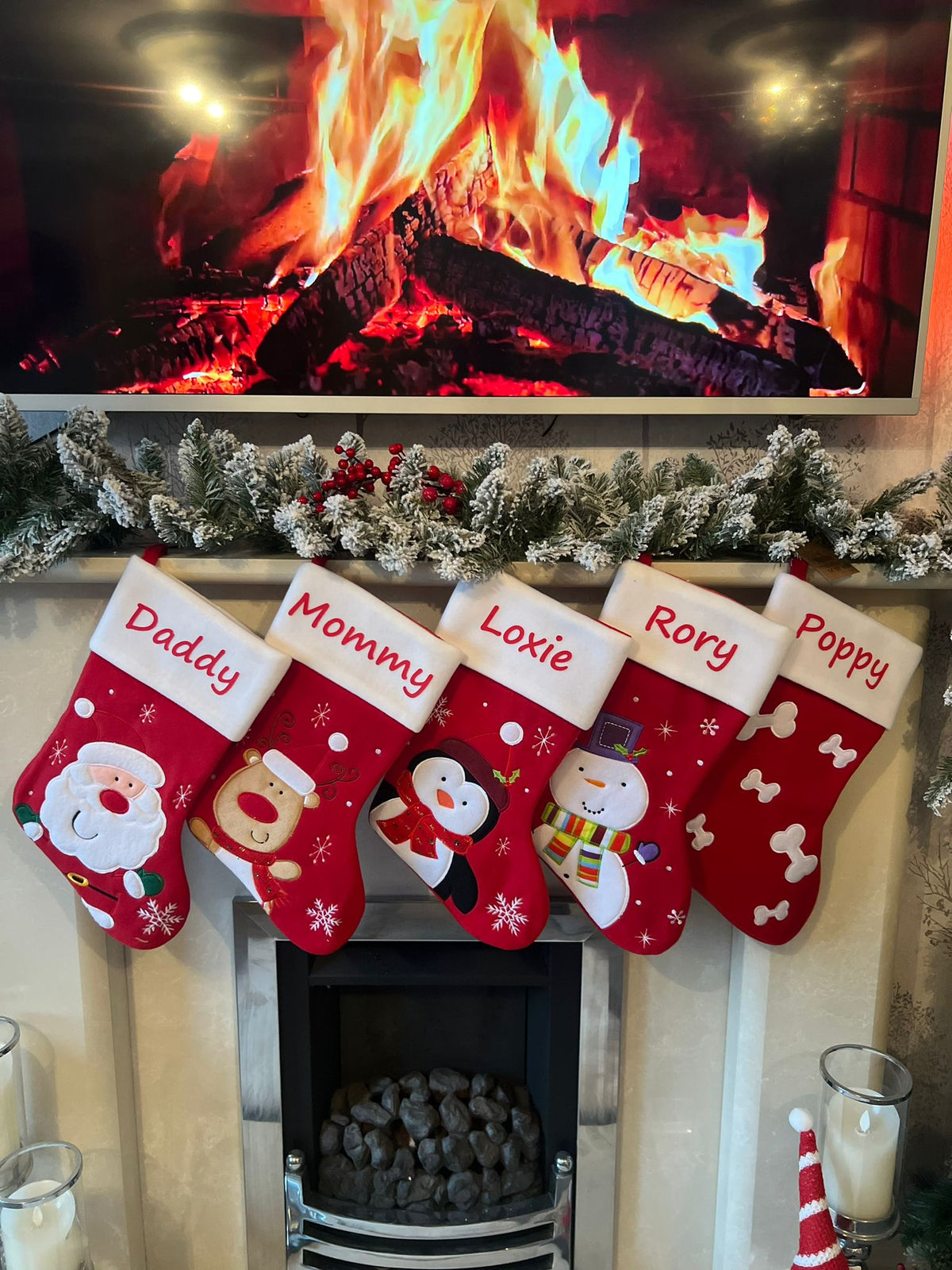 Personalised Christmas Stockings Red & White 6 designs