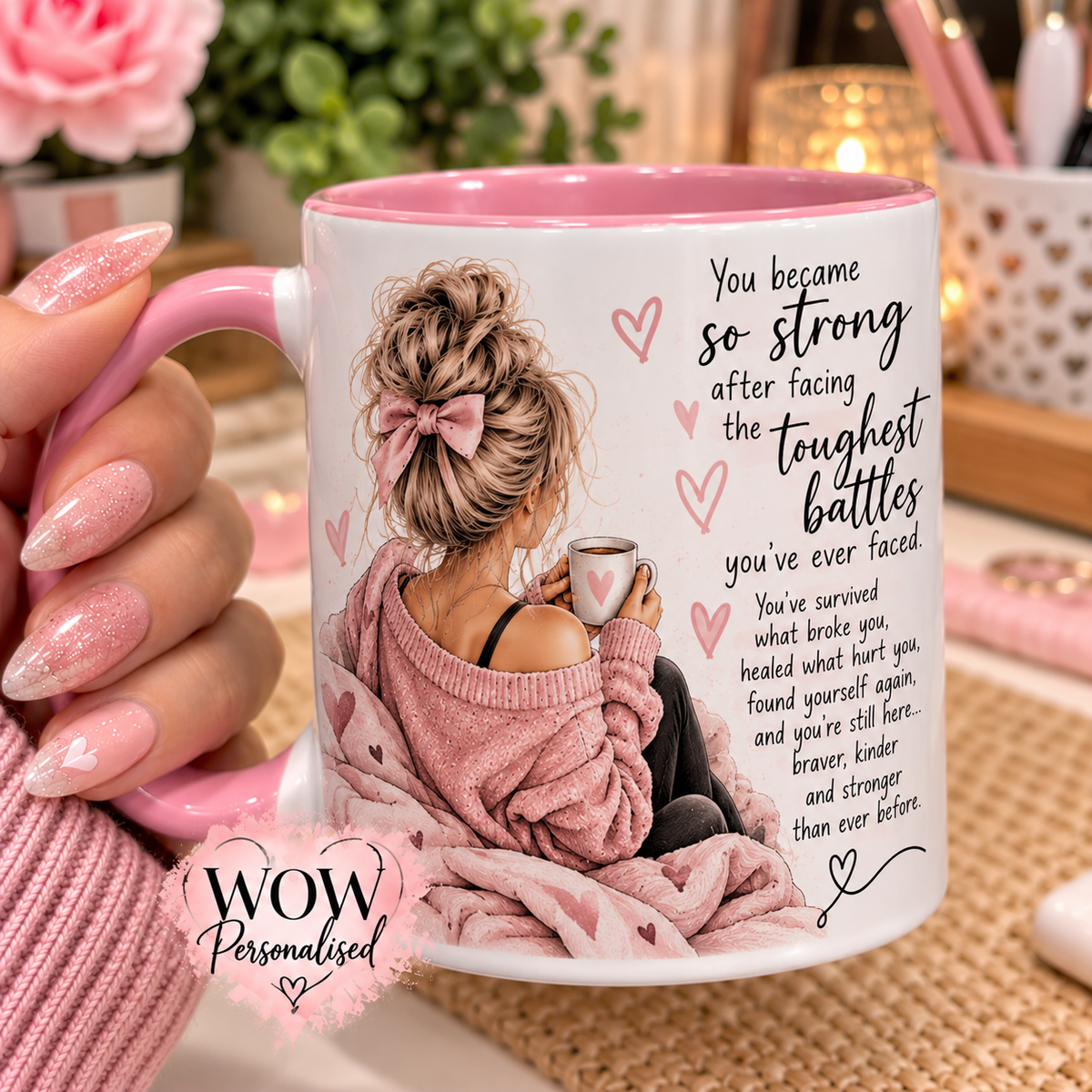 You Became So Strong Inspirational Mug 11oz | Strength After Tough Times | Mental Health & Self Love Gift for Her
