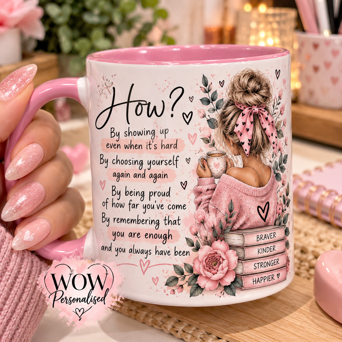 How Far You’ve Come Inspirational Mug 11oz | Self Love & Positive Affirmations Coffee Cup | Mental Health Gift for Her