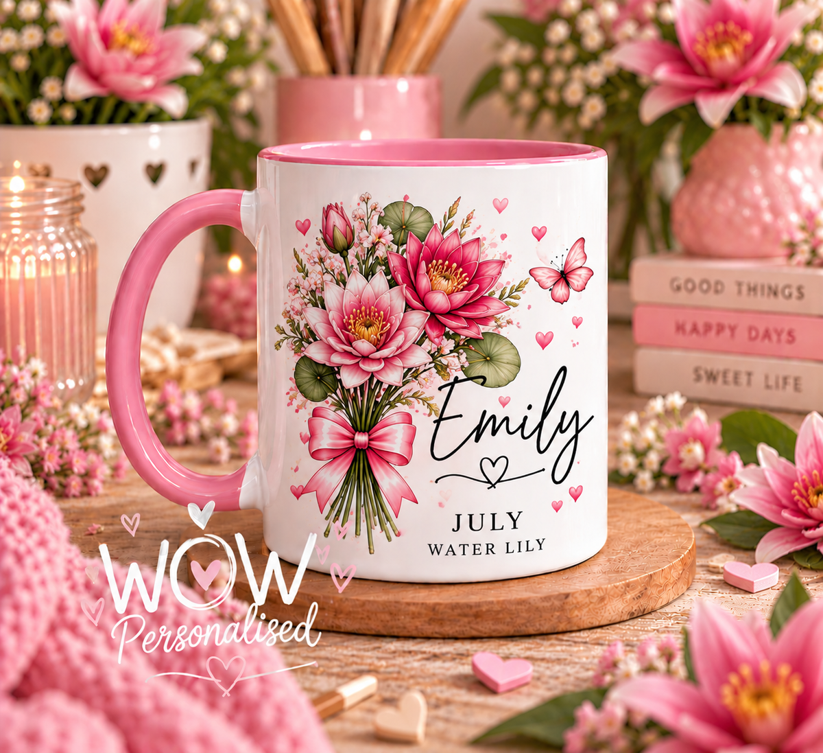 Personalised Birth Flower Mug with Name | Birth Month Flower Mug | Birthday Gift