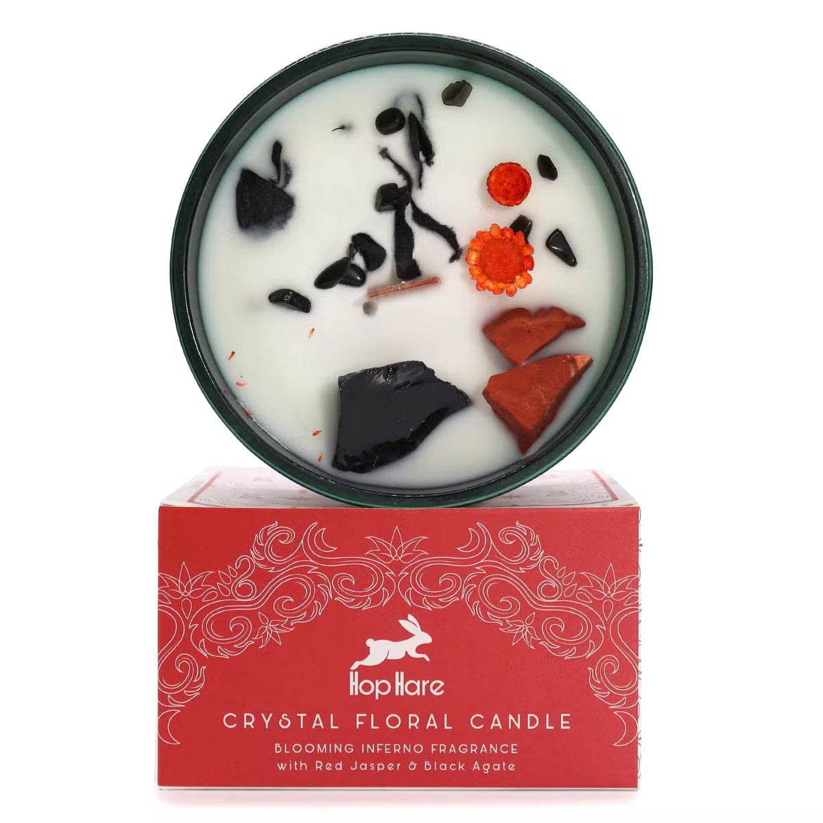 1x Hop Hare Crystal Magic Flower Candle - The Devil