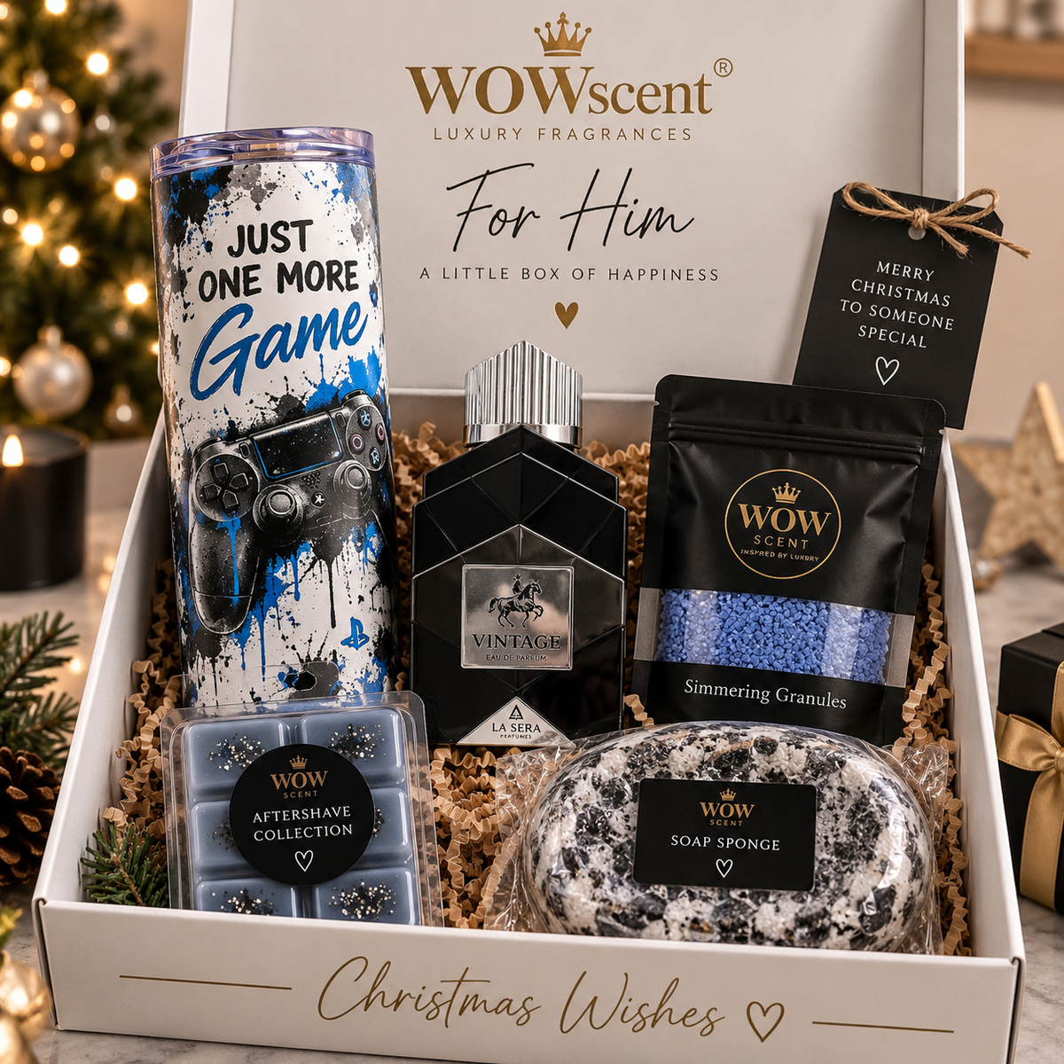 Men’s Christmas Gift Set – Aftershave, Tumbler & Home Fragrance | WOWscent
