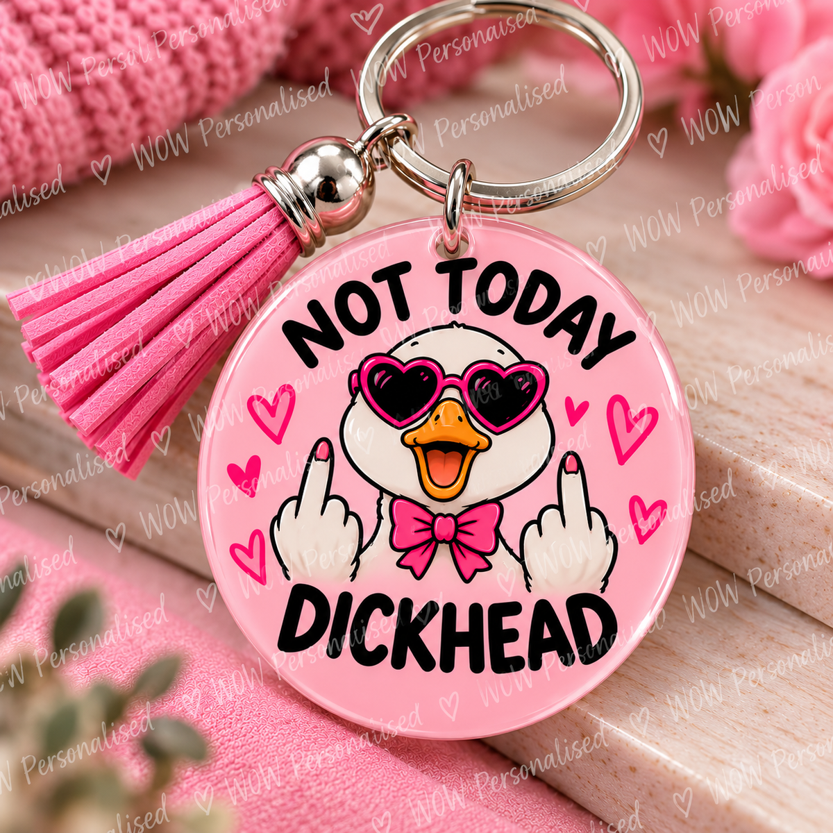 Not Today Dickhead Keyring | Funny Rude Duck Keyring | 18+ Novelty Gift