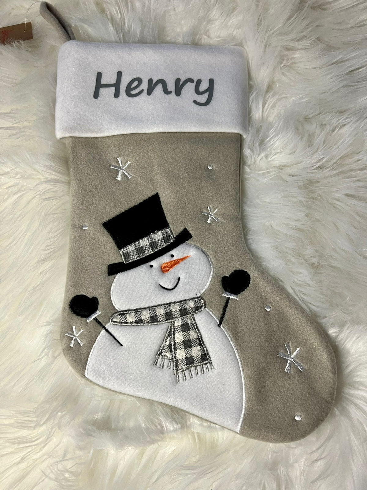 Personalised Beige Christmas Stockings 4 Designs