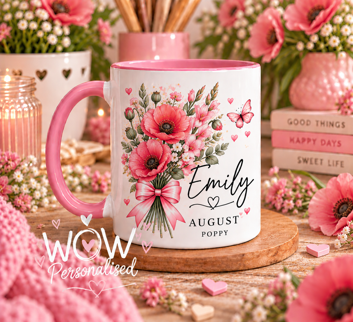 Personalised Birth Flower Mug with Name | Birth Month Flower Mug | Birthday Gift