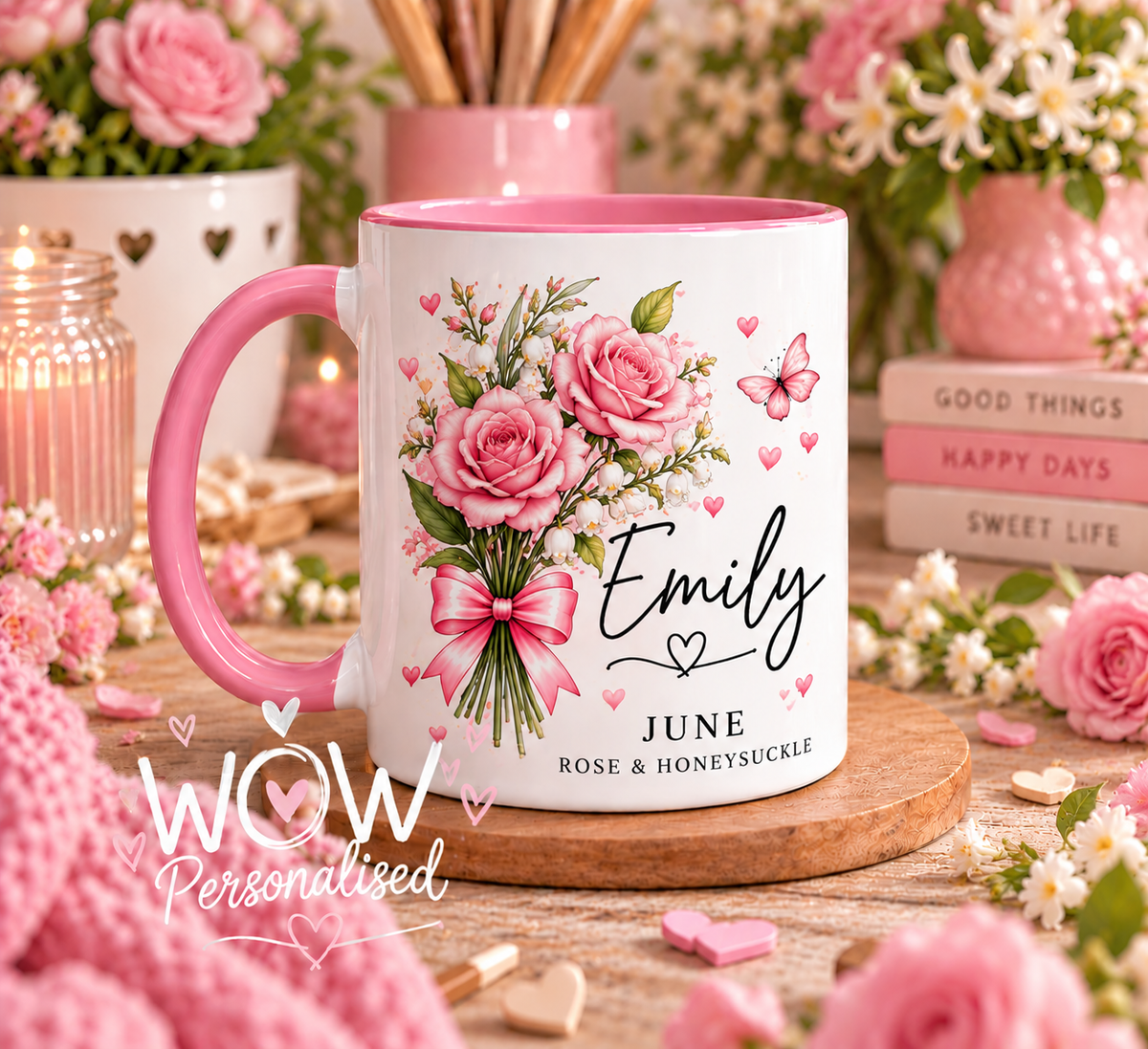 Personalised Birth Flower Mug with Name | Birth Month Flower Mug | Birthday Gift