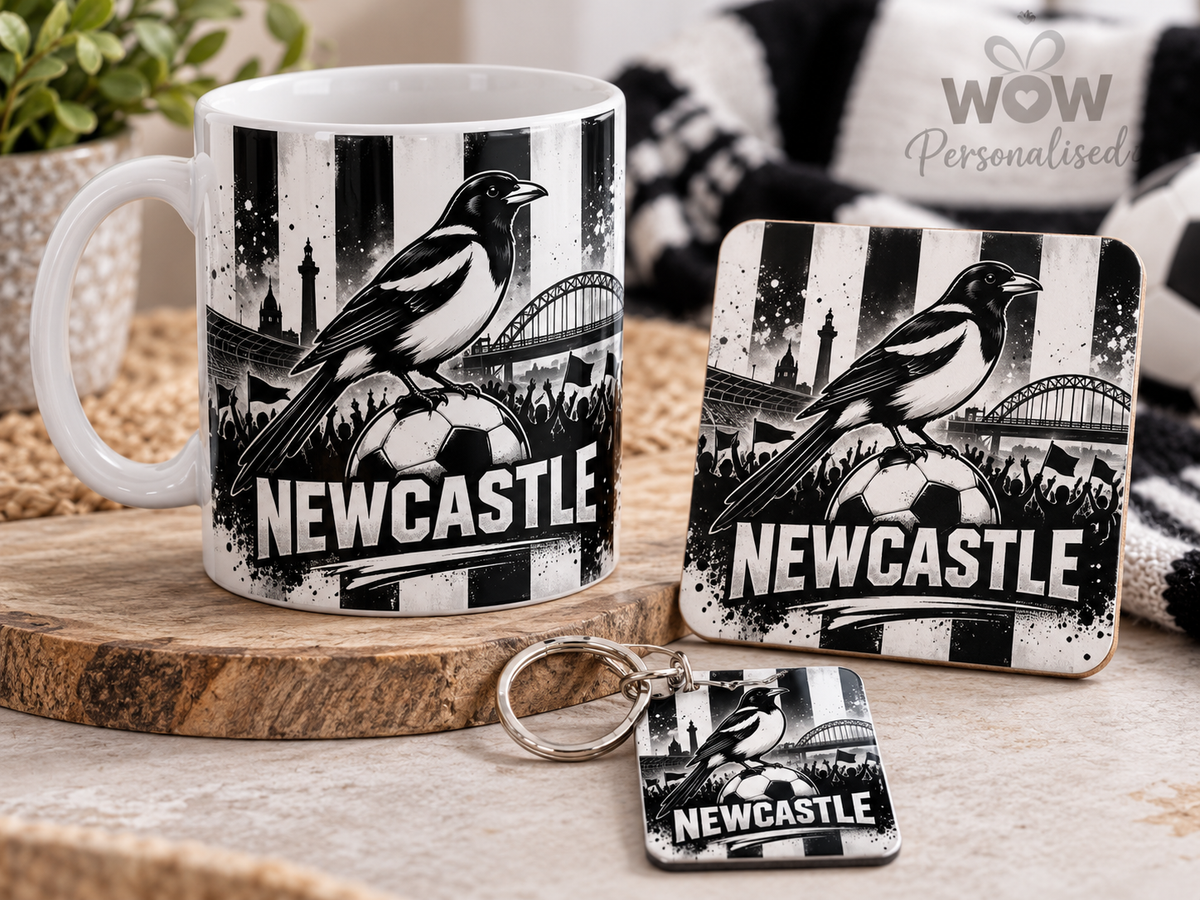 Newcastle Football Fan Gift Set – Mug, Coaster & Keyring