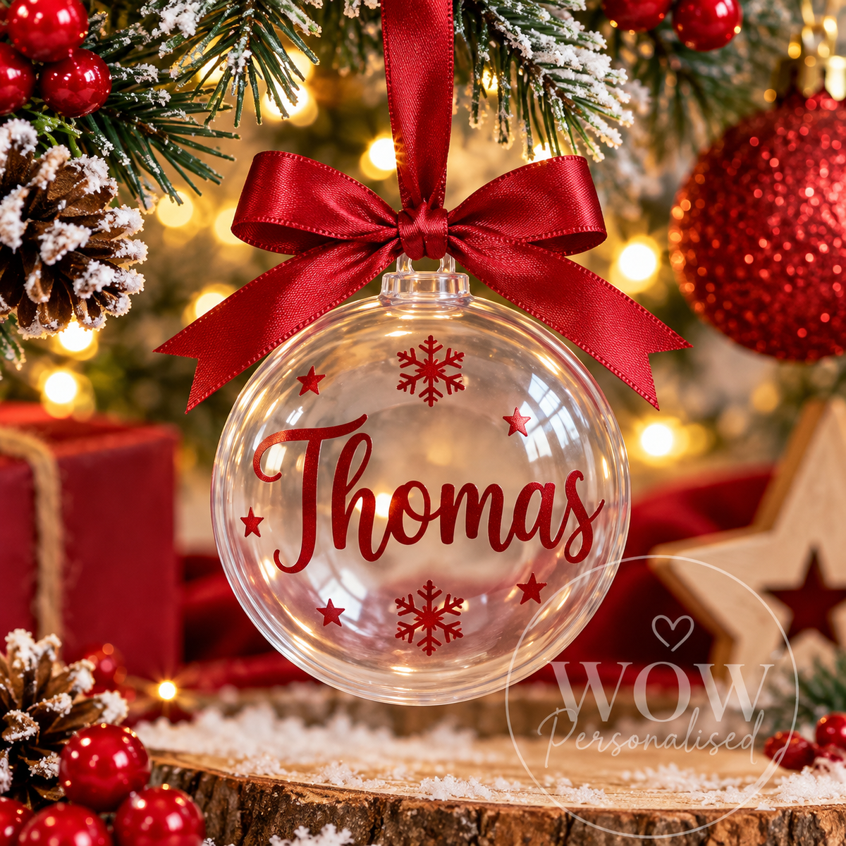 Personalised Christmas Bauble with Name | Custom Tree Decoration