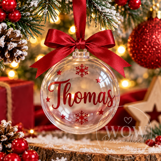 Personalised Christmas Bauble with Name | Custom Tree Decoration