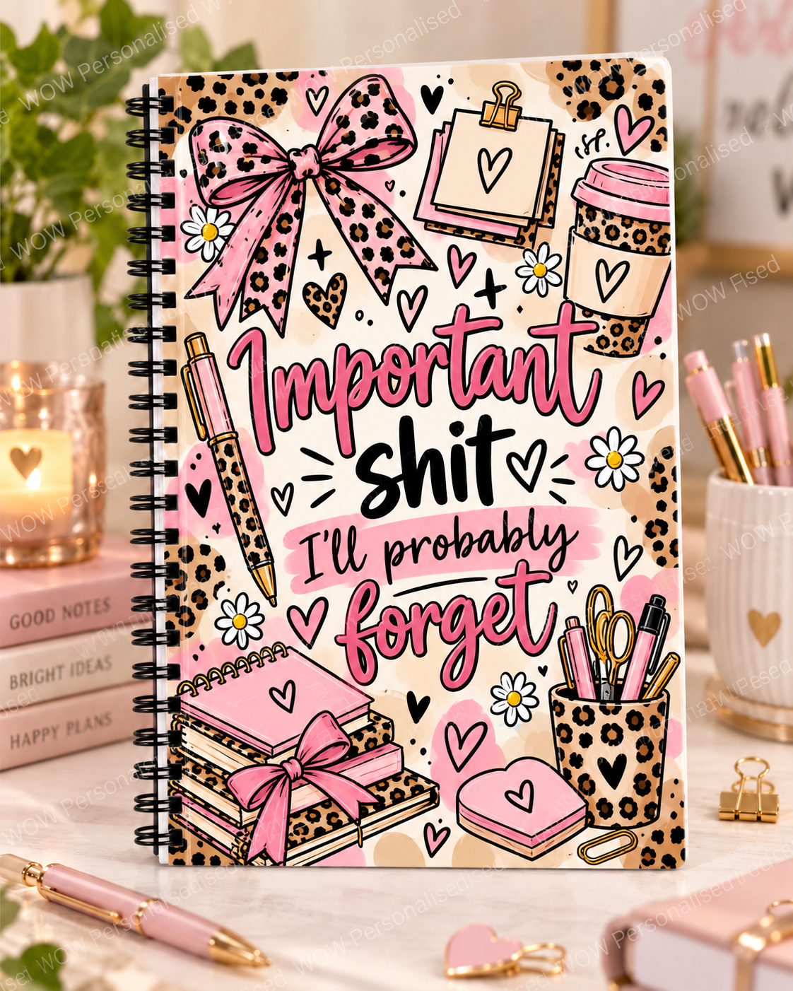 Important Shit I’ll Probably Forget A4 Notebook | Funny Rude Adult Notebook