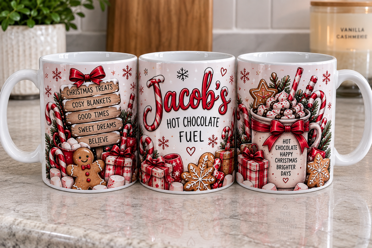 Personalised Christmas Hot Chocolate Mug – 11oz Festive Mug