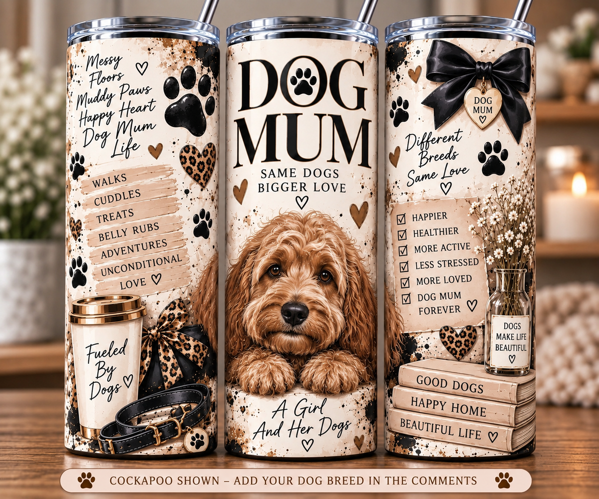 Dog Mum 20oz Tumbler | Dog Lover Hot & Cold Travel Cup