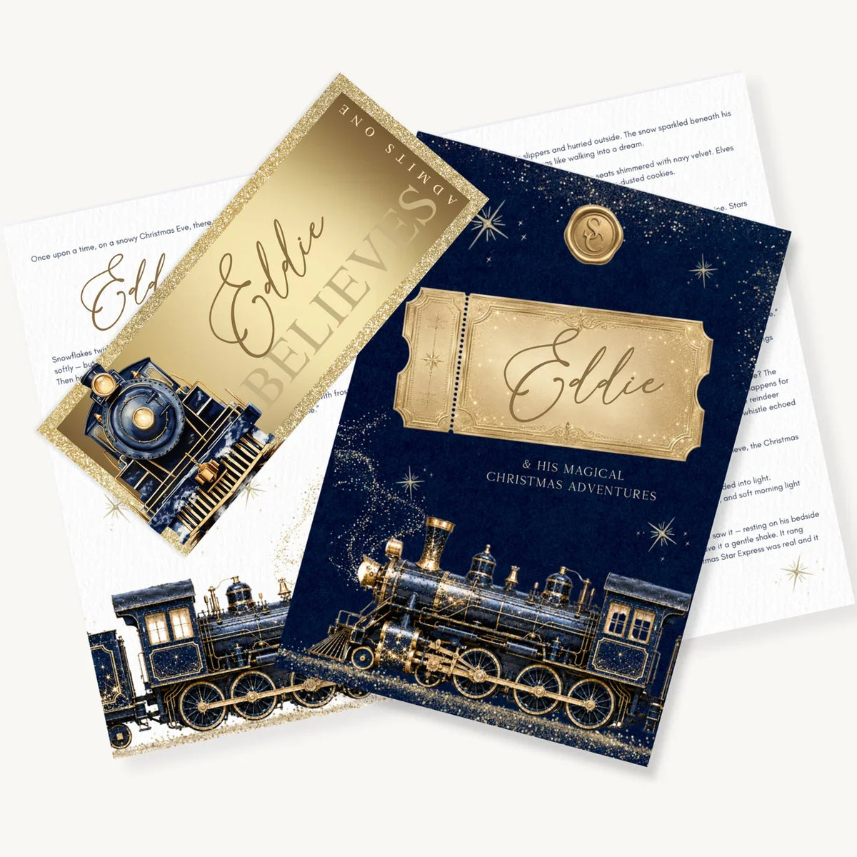 CHRISTMAS STORY - NORTH POLE EXPRESS & GOLDEN TICKET - NAVY