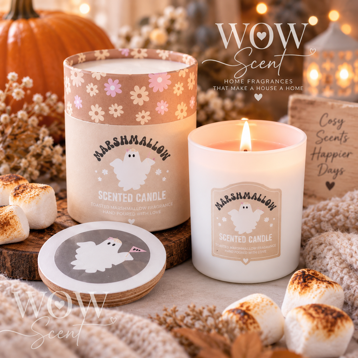 Toasted Marshmallow Scented Candle | Autumn Collection | WOWscent