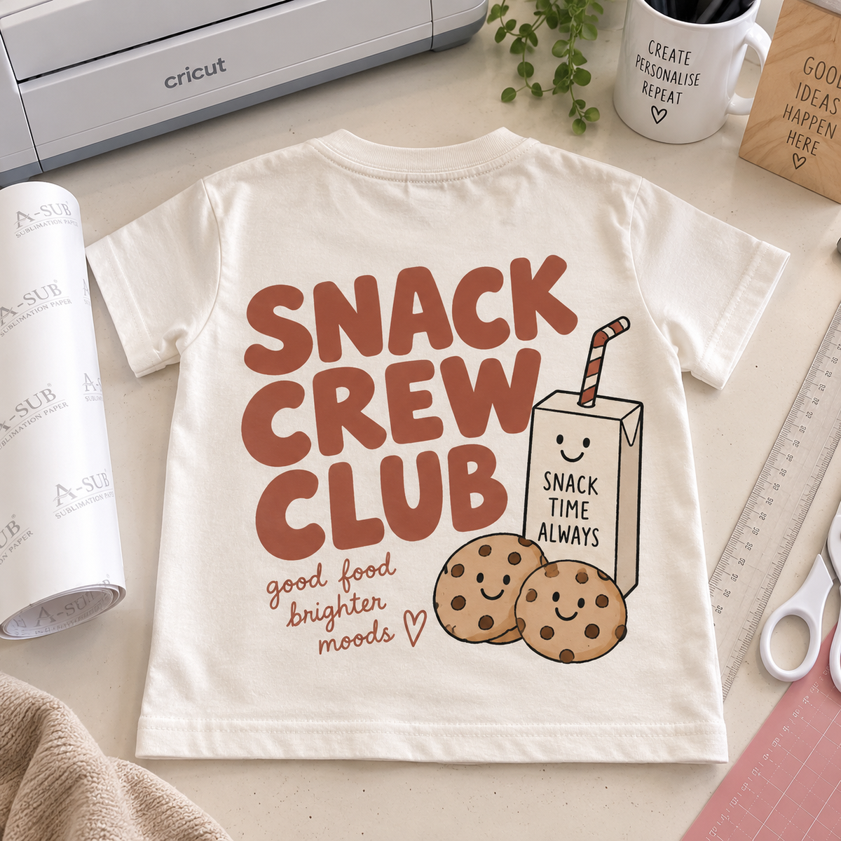 Snack Crew Club Kids T-Shirt | Cute Unisex Foodie Tee
