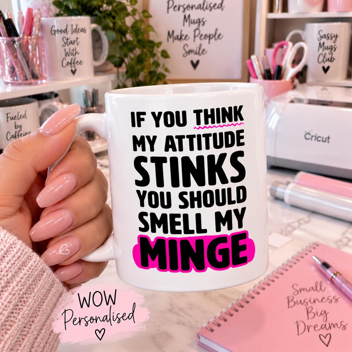 Funny Rude Minge Mug | Offensive Adult Humour Mug for Her | WOW Personalised
