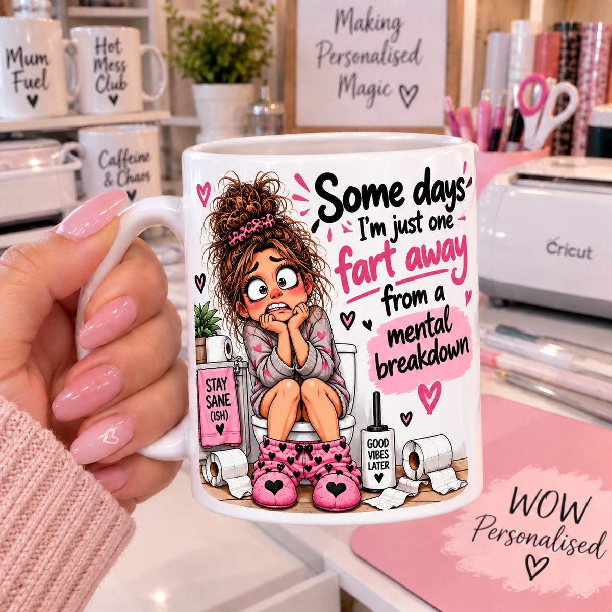 Funny Fart Mug for Her | Rude Adult Humour Mug | WOW Personalised