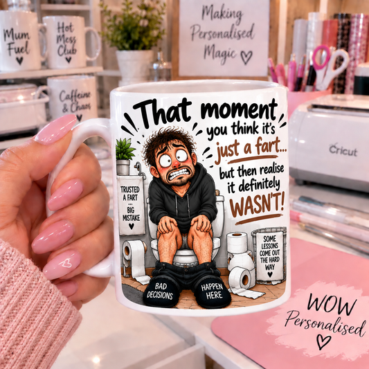 Funny Fart Mug for Him | Rude Adult Humour Mug | WOW Personalised