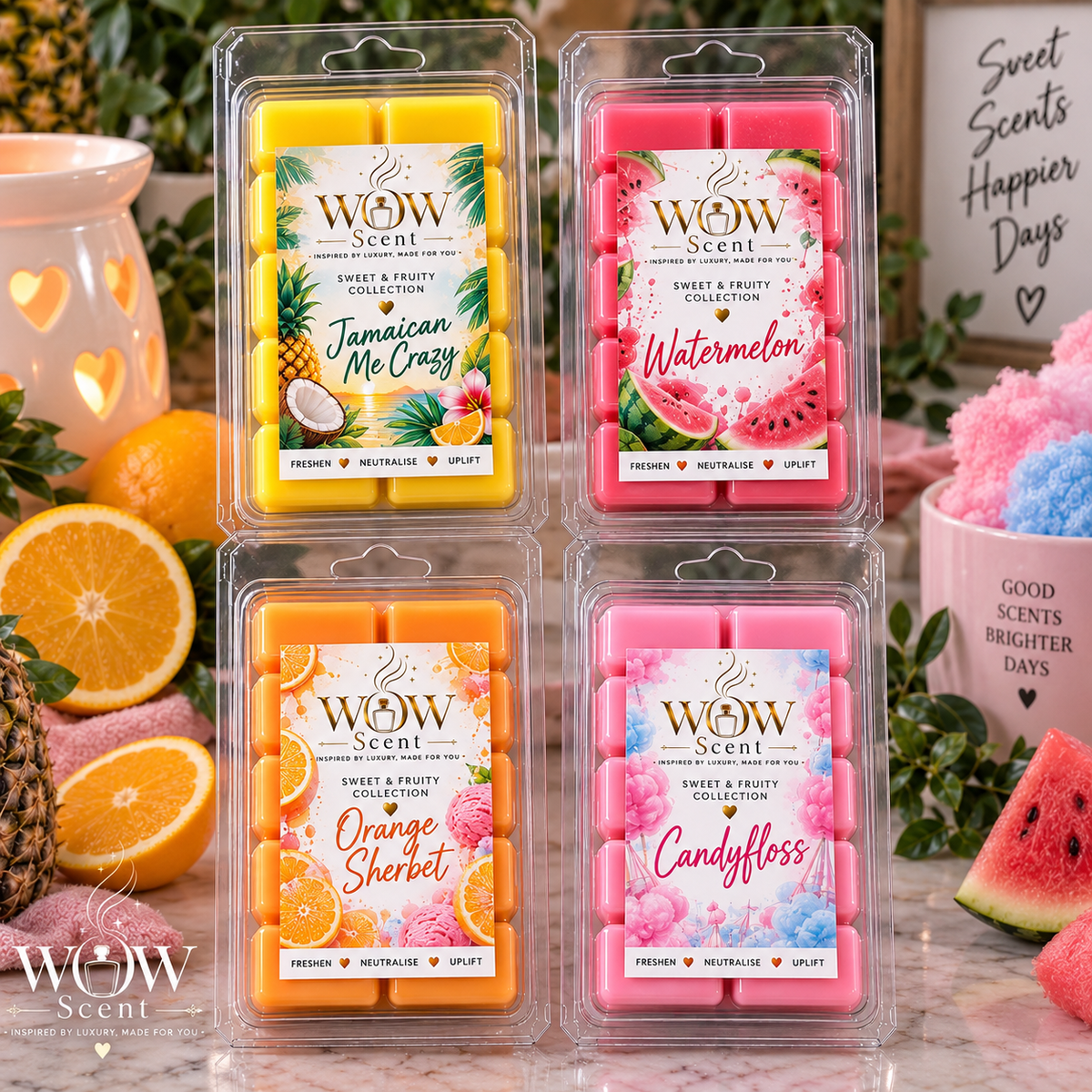 Sweet & Fruity 90g Wax Melt Clamshells | WOW Scent