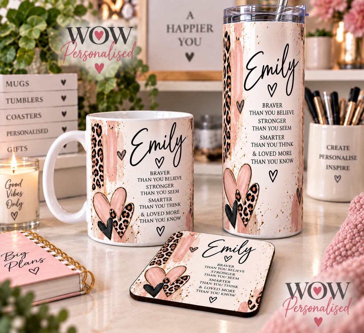 Personalised Mug, Coaster & 20oz Tumbler Gift Set | WOW Personalised