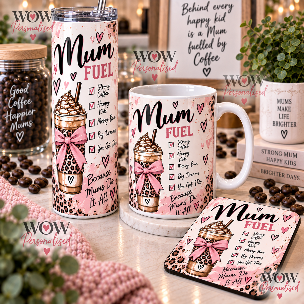 Personalised Mum Fuel Gift Set | Mug, 20oz Tumbler & Coaster