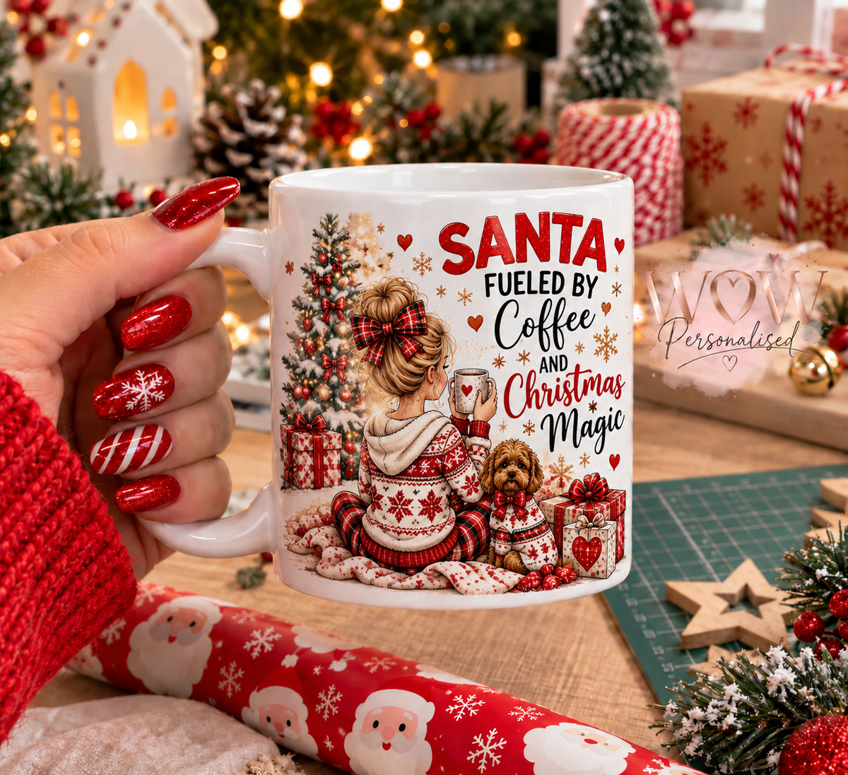 Santa Fuelled by Coffee & Christmas Magic Mug | 11oz Christmas Mug