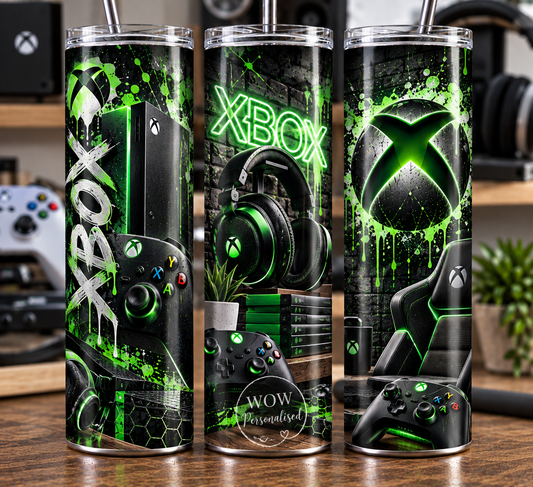 Xbox Gamer Setup 20oz Skinny Tumbler | Gaming Gift & Travel Cup