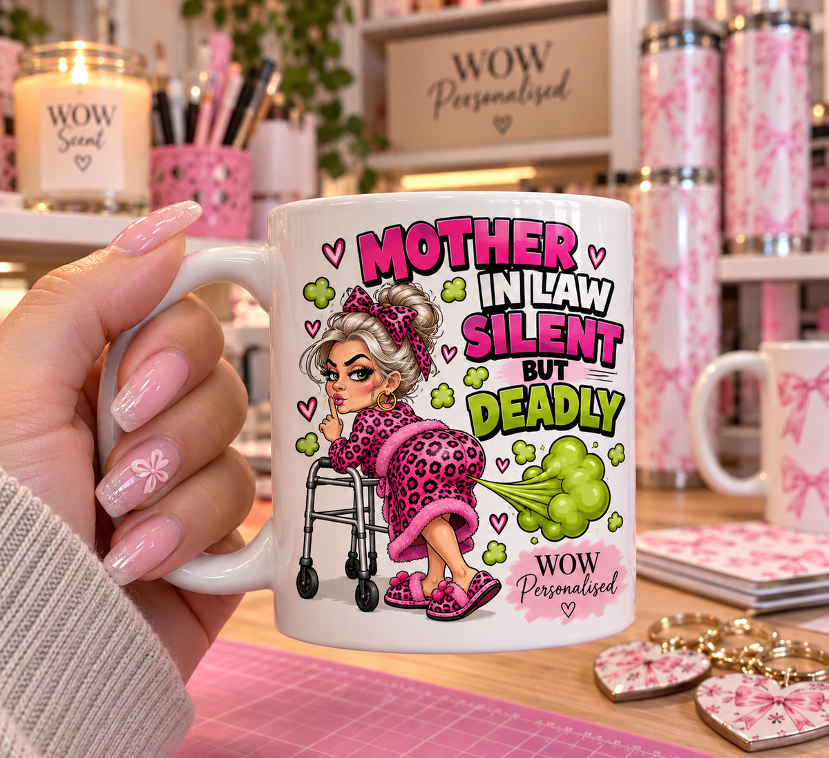 Funny Mother In Law Silent But Deadly Mug – 11oz Novelty Gift | WOW Personalised