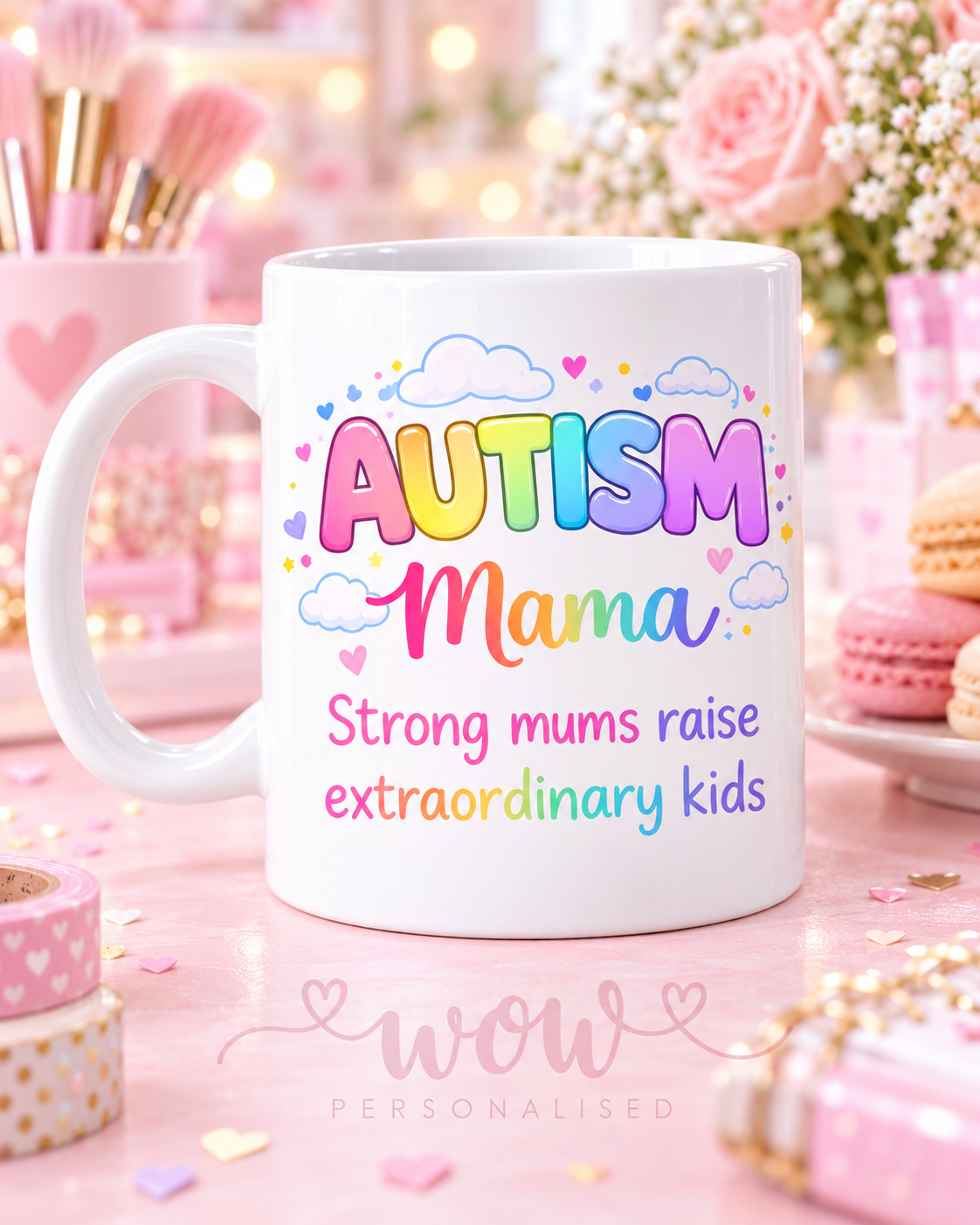Autism Mama Mug – Strong Mums Raise Extraordinary Kids | 11oz Gift Mug