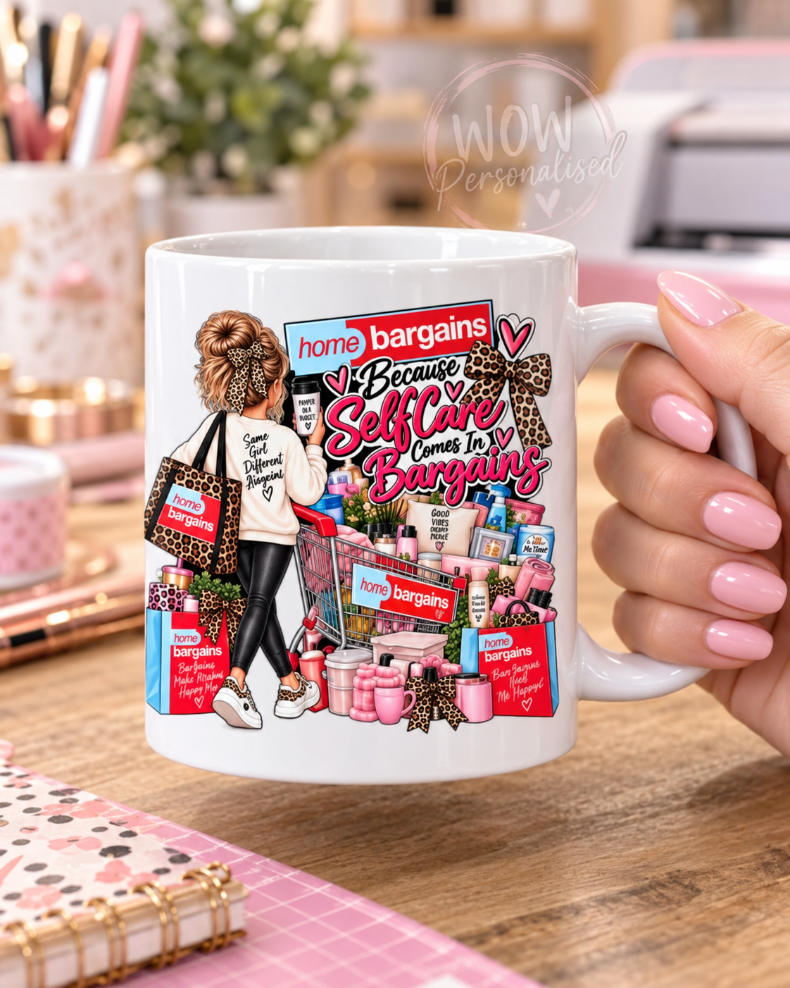 Home Bargains Self Care Mug | Funny Shopping Lover 11oz Mug | Gift for Bargain Hunters