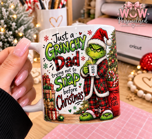 Grinchy Dad Christmas Mug | Funny Dad Christmas Gift | 11oz Mug