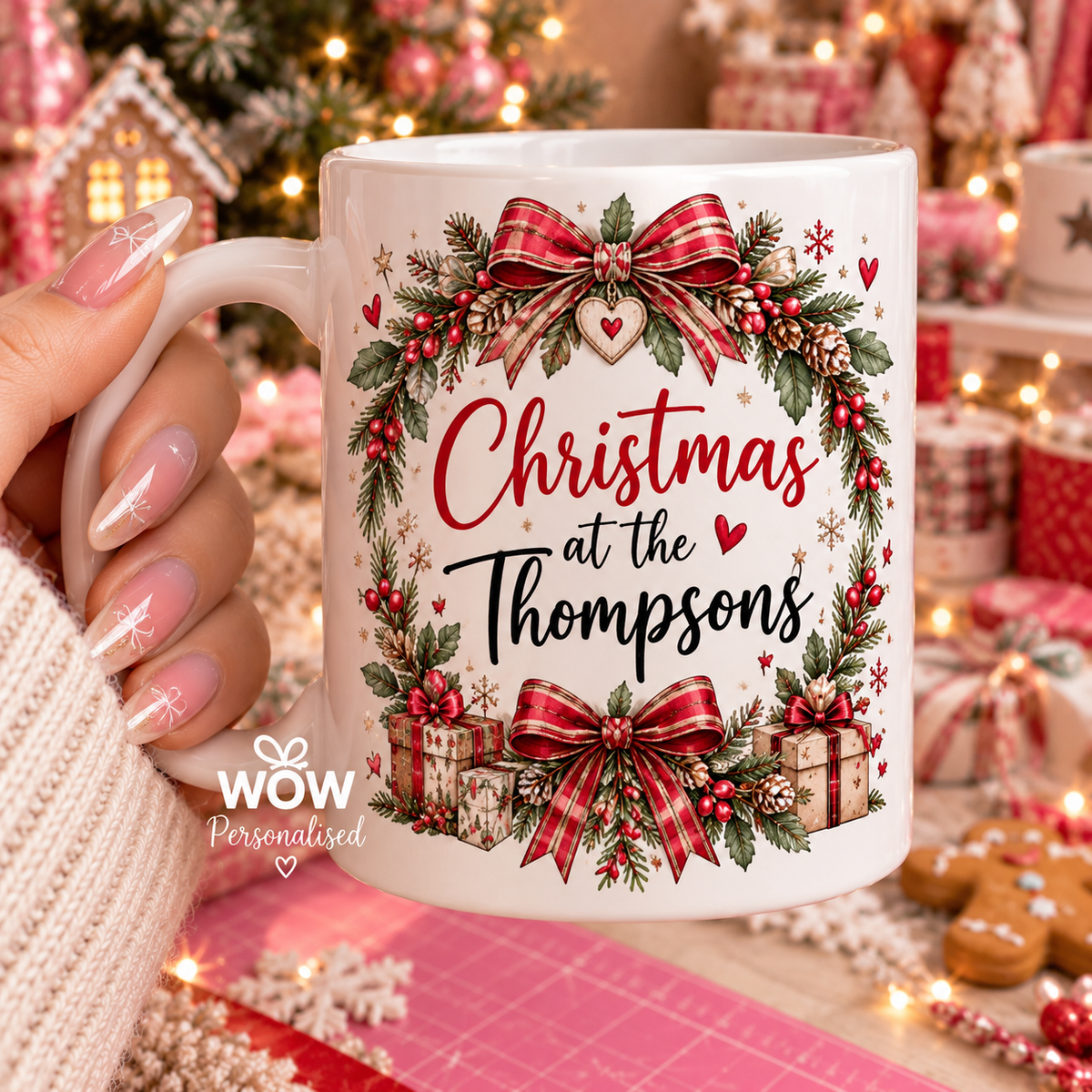Personalised Family Christmas Mug | Christmas at the [Surname]s Mug | Festive Family Gift