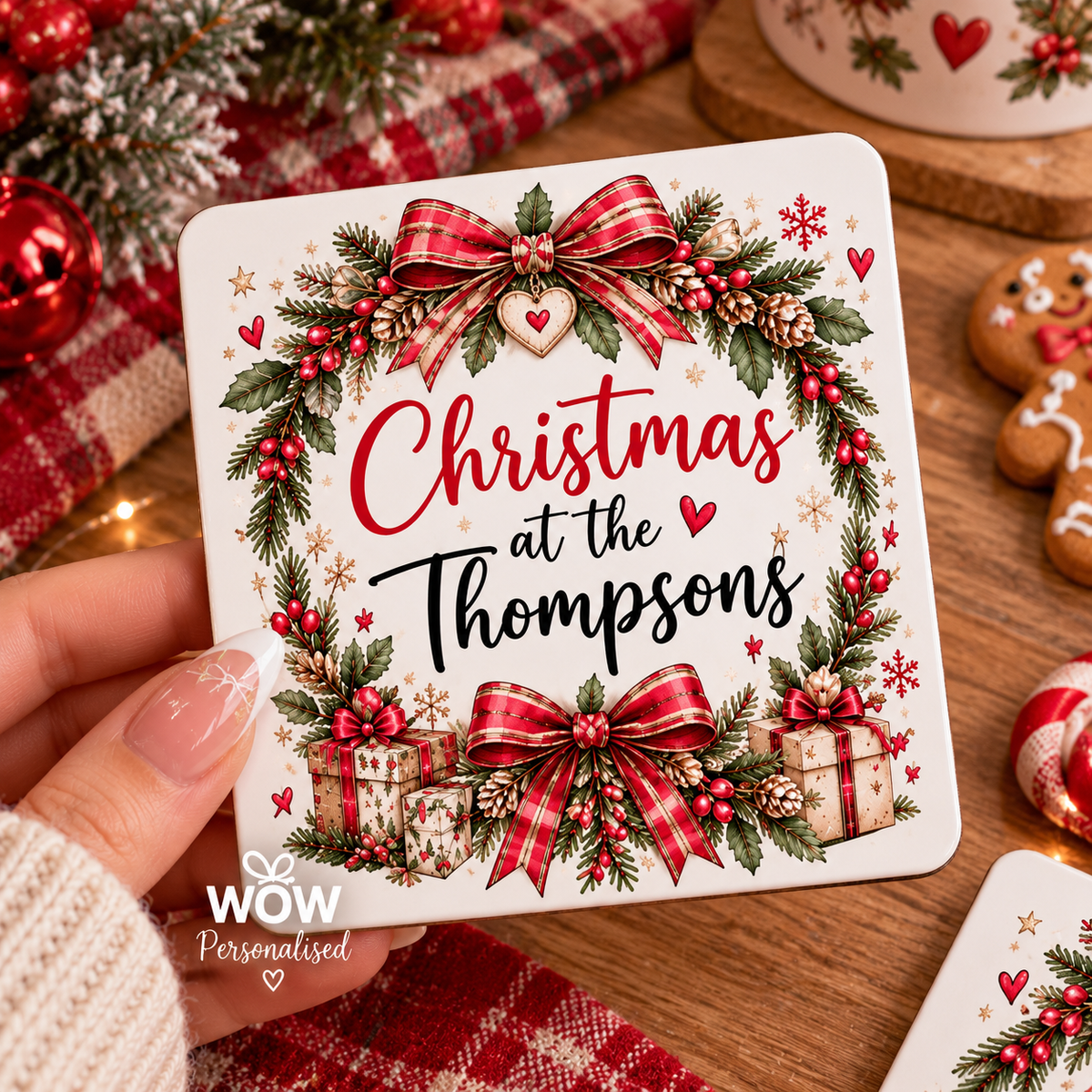 Personalised Christmas Family Coaster | Christmas at the [Surname]s Coaster