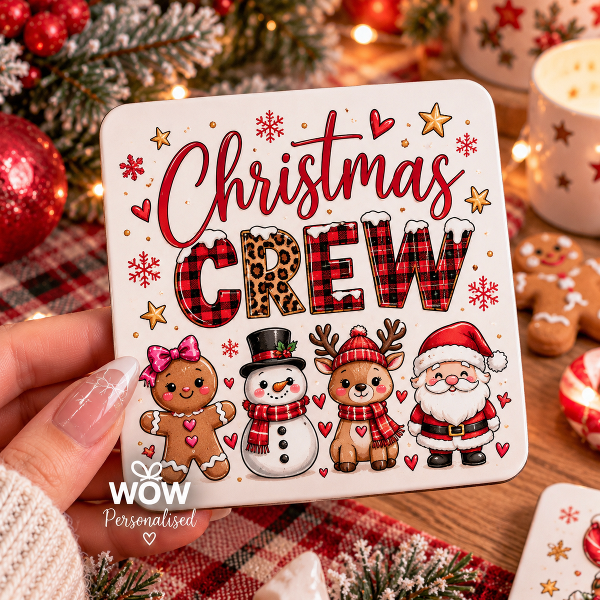 Christmas Crew Coaster | Cute Festive Character Coaster | Christmas Gift