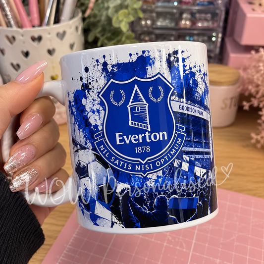 Everton FC Inspired 11oz Football Mug | Everton Fan Gift | Blue & White Football Coffee Cup