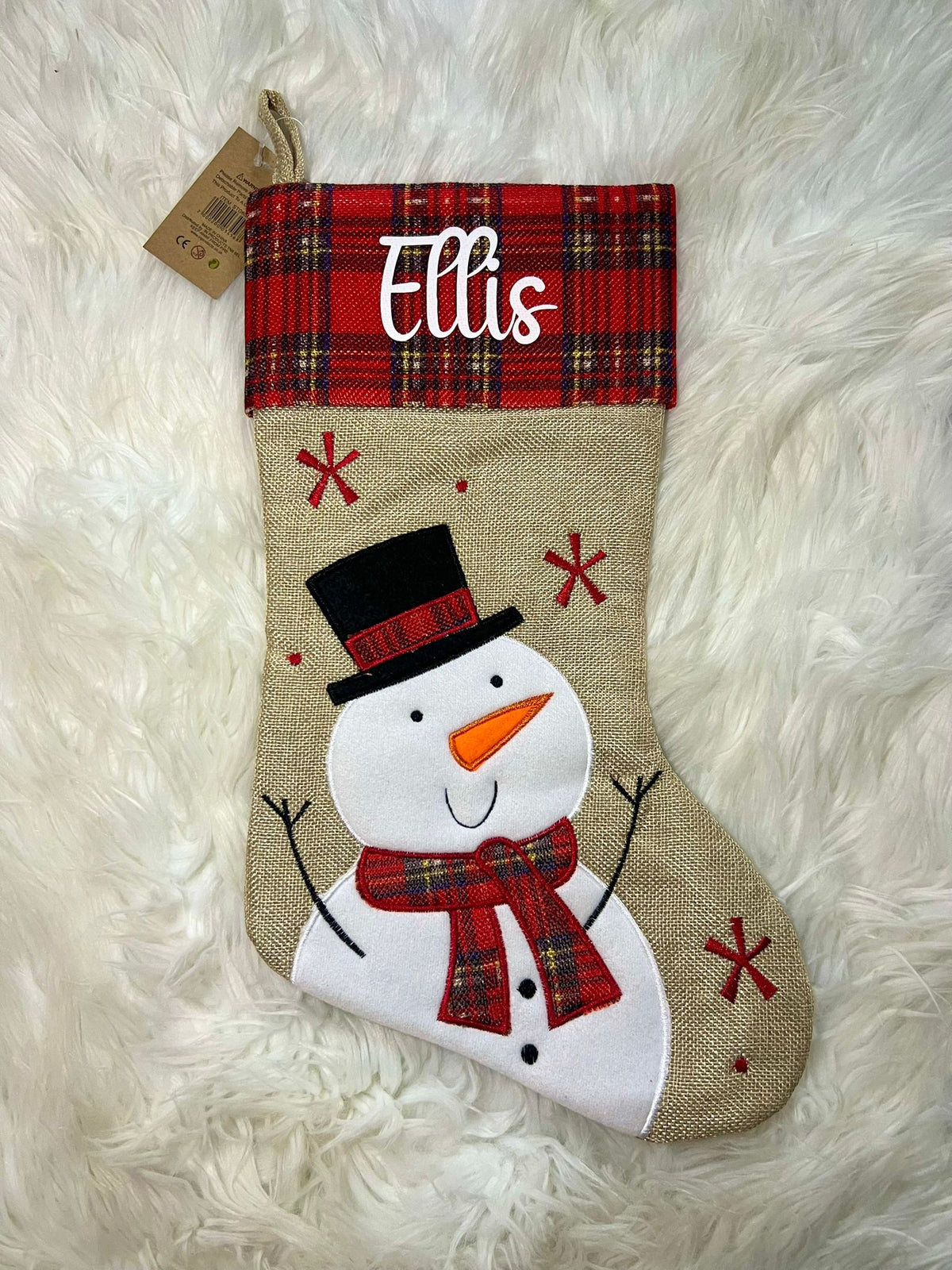 Personalised Tartan Christmas Stocking | Custom Name Xmas Stocking | Tartan Top | Secret Santa & Family Christmas Gift 2026