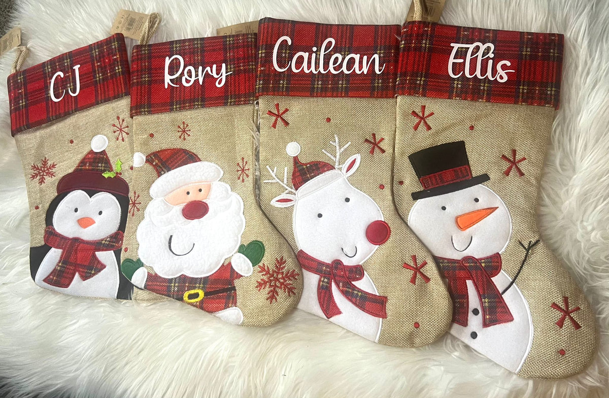 Personalised Tartan Christmas Stocking | Custom Name Xmas Stocking | Tartan Top | Secret Santa & Family Christmas Gift 2026