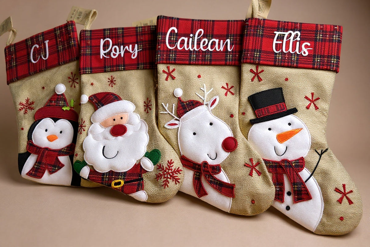 Personalised Tartan Christmas Stocking | Custom Name Xmas Stocking | Tartan Top | Secret Santa & Family Christmas Gift 2026