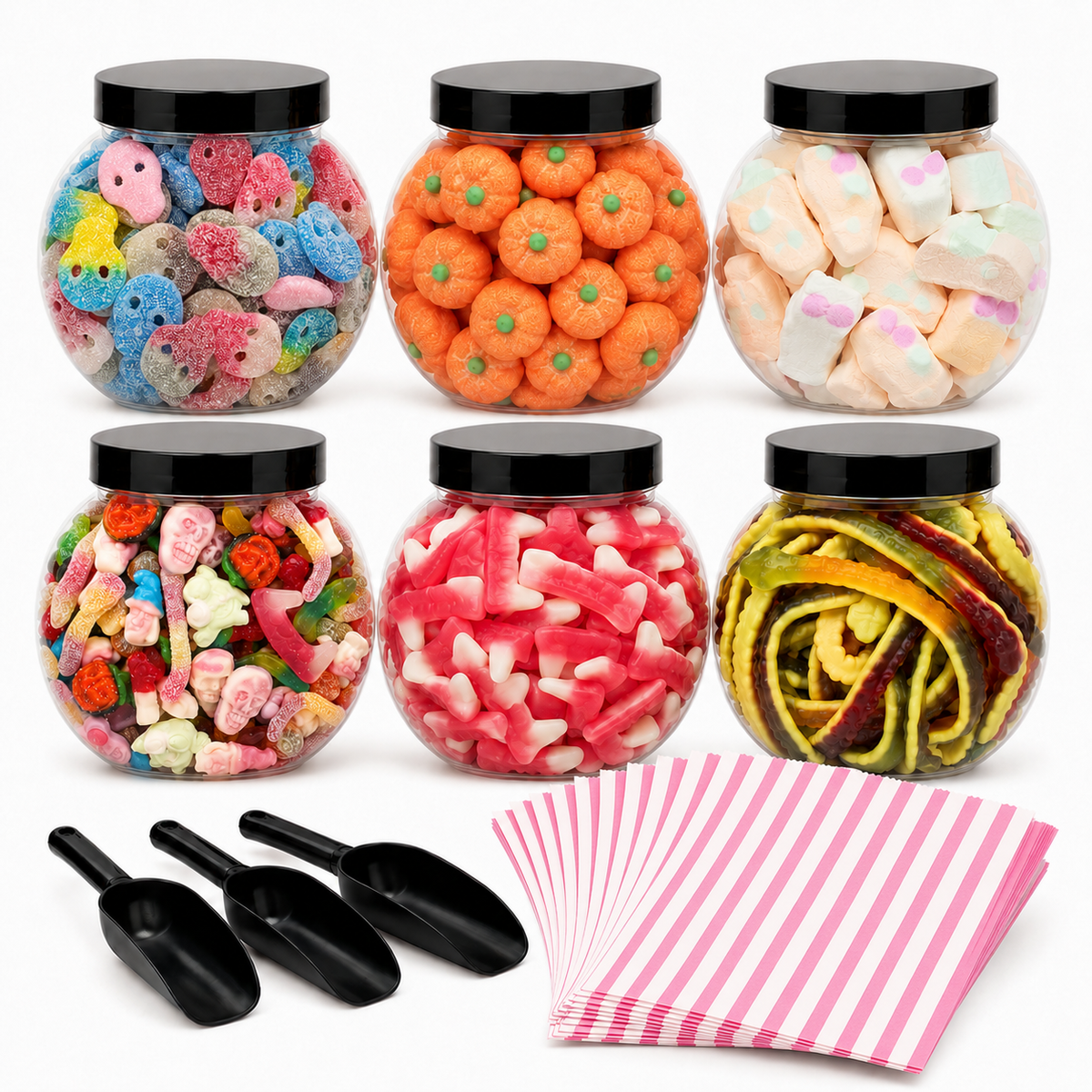 Themed Party Sweet Jar Buffet - Up to 75 People inc Scoops & Pick & Mix Bags