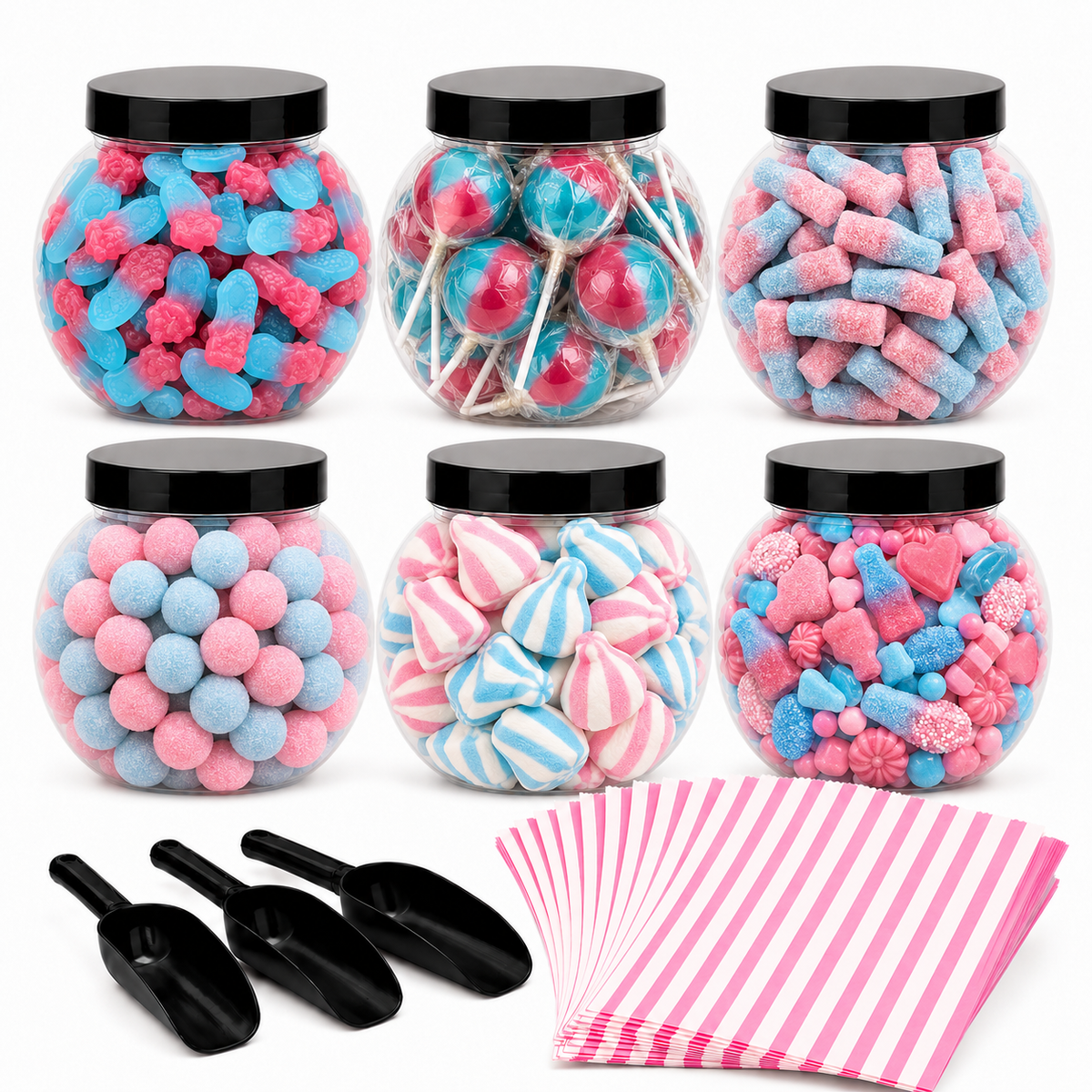 Themed Party Sweet Jar Buffet - Up to 75 People inc Scoops & Pick & Mix Bags