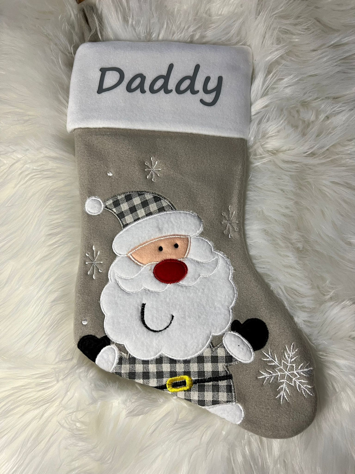 Personalised Beige Christmas Stockings 4 Designs