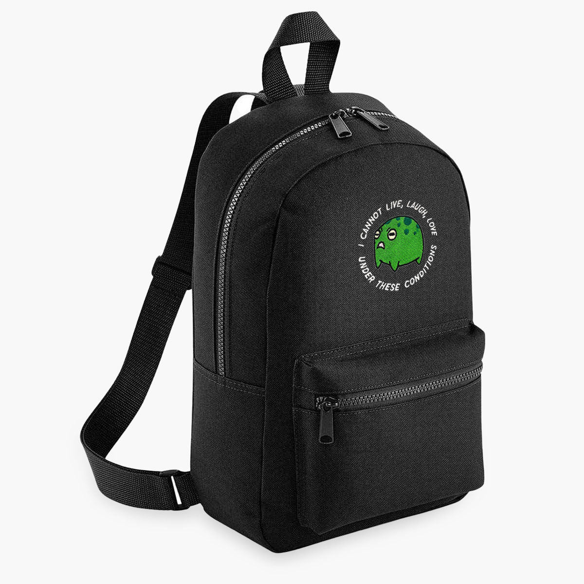 Angry Frog Embroidered Mini Backpack