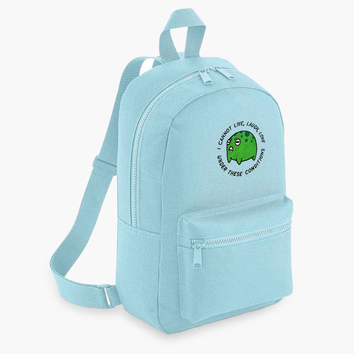 Angry Frog Embroidered Mini Backpack