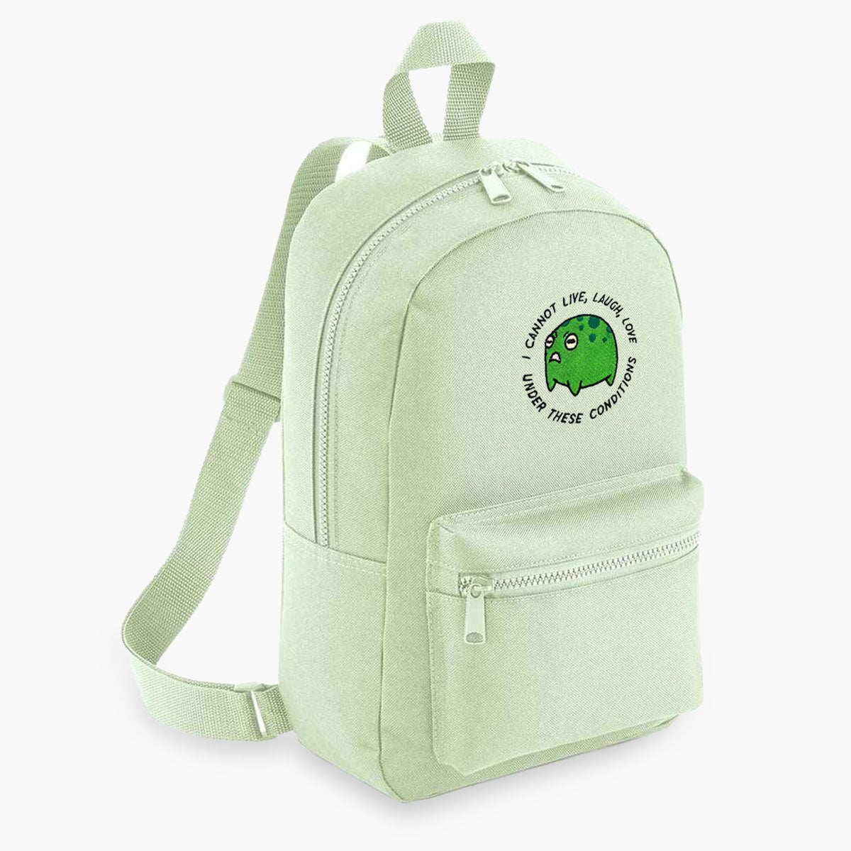 Angry Frog Embroidered Mini Backpack
